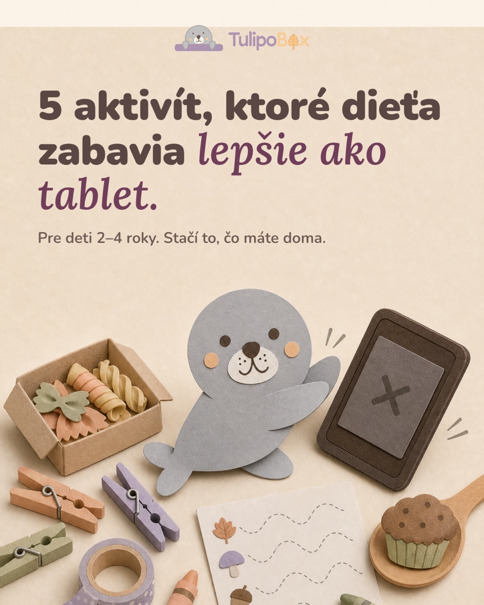 TulipoBox, ilustrovaná verzia karuselu 5 aktivít s maskotom tuleňa